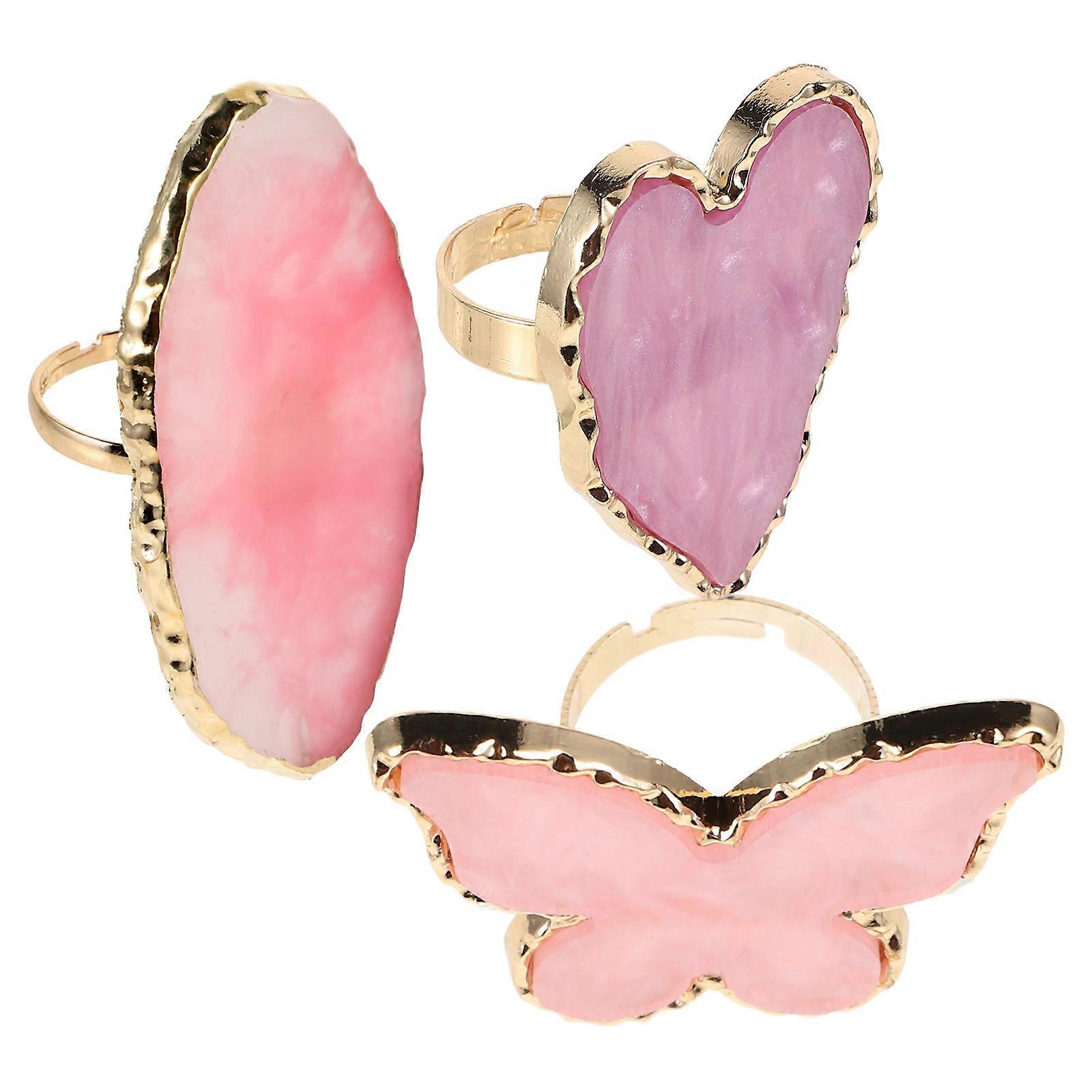 Nail Art Equipment For Nail Enthusiasts Fashionable Design Assorted Color Butterfly-Shaped Mixing Colors 3Pcs