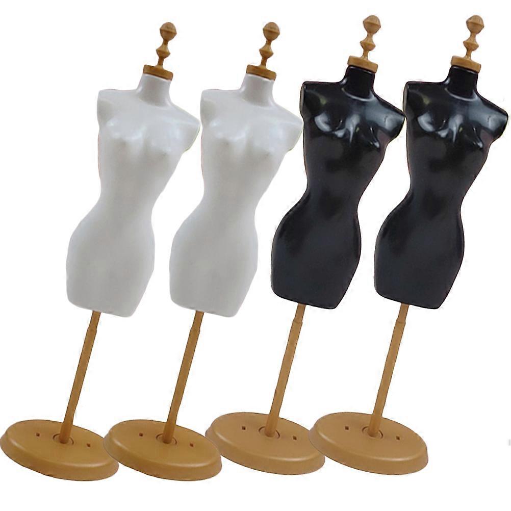 4pcs Mini Mannequin Stands for Displaying Doll Clothes, Dresses, and Jewelry Ideal for Playtime and House Accessories