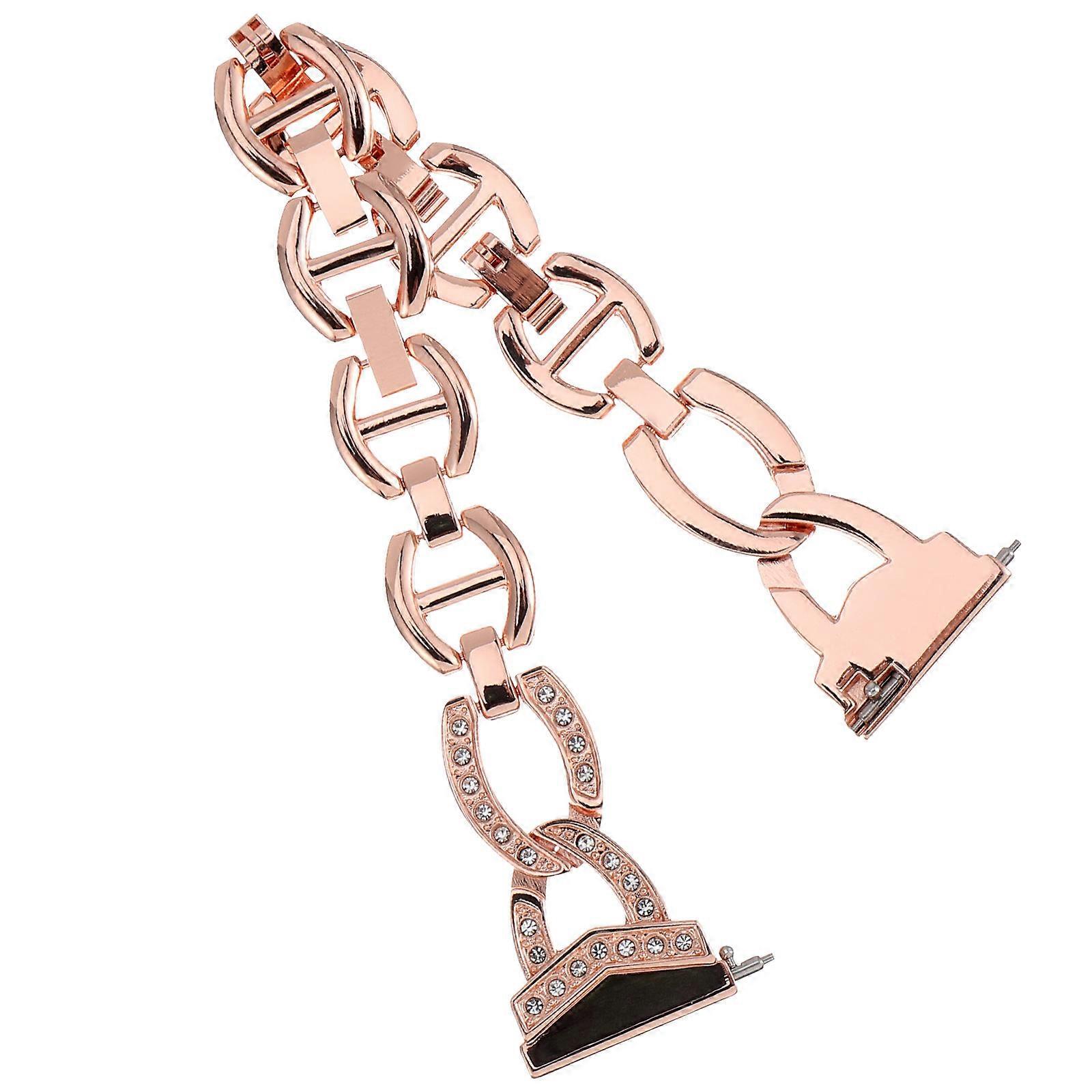 Stainless Steel Watch Strap with Golden Color Adjustable Size for Watch Compatibility