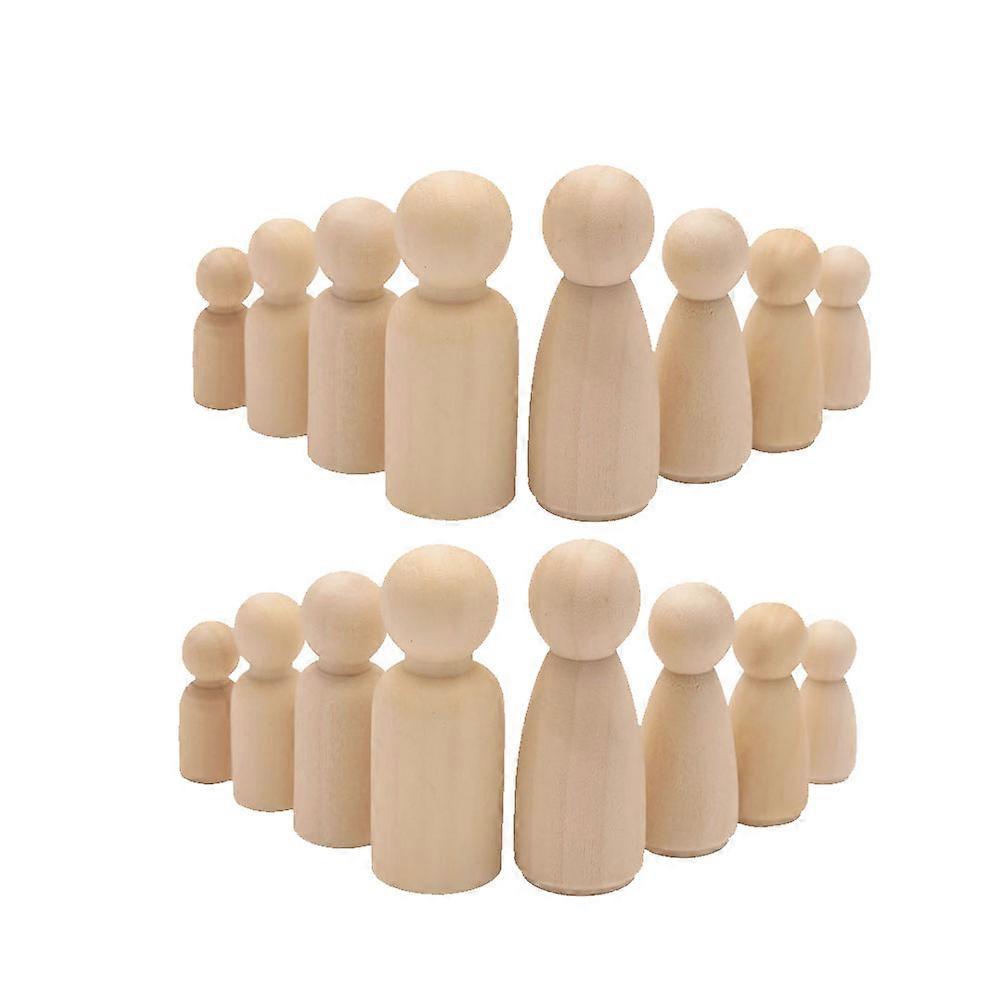 50 adet Küçük Ahşap Heykel Bebekler DIY Boyama Graffiti Kukla Oyuncaklar Çocuk Ev Dekorasyonu Malzemeleri Açık Sarı