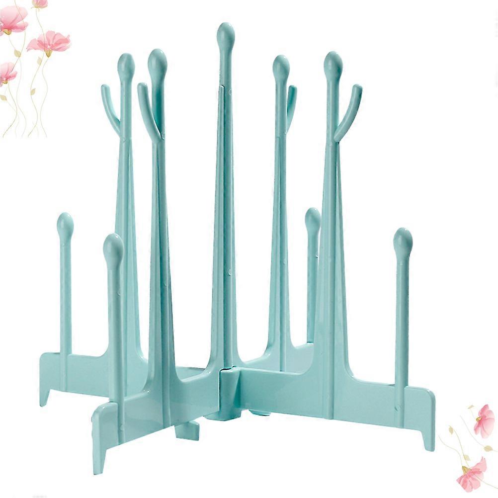 Milk Bottle Drain Rack Dryer Rectangular Sky-Blue Home Use Travel 1Pc