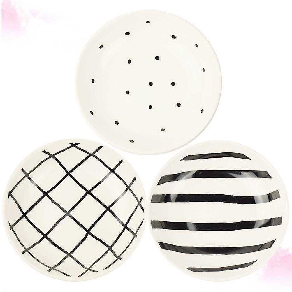 Sauce Seasoning Dish 3Pcs Round Plate Ideal For Storing Nuts Fruit Tray Suitable For Restaurant Use Everyday Dining Decor