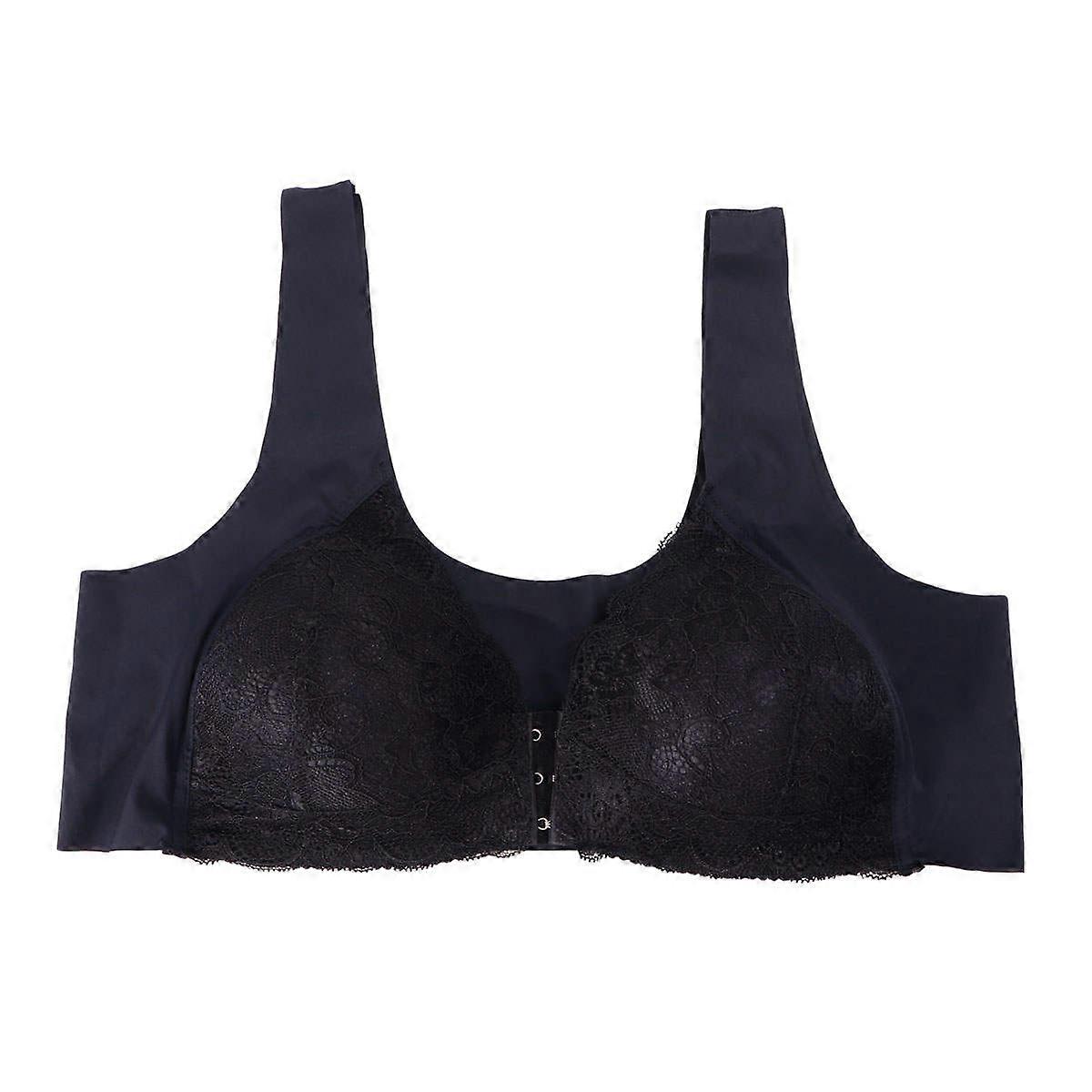 One-piece Front Fastening Bra for Ladies Black 1Set Daily Wear Providing Maximum Comfort