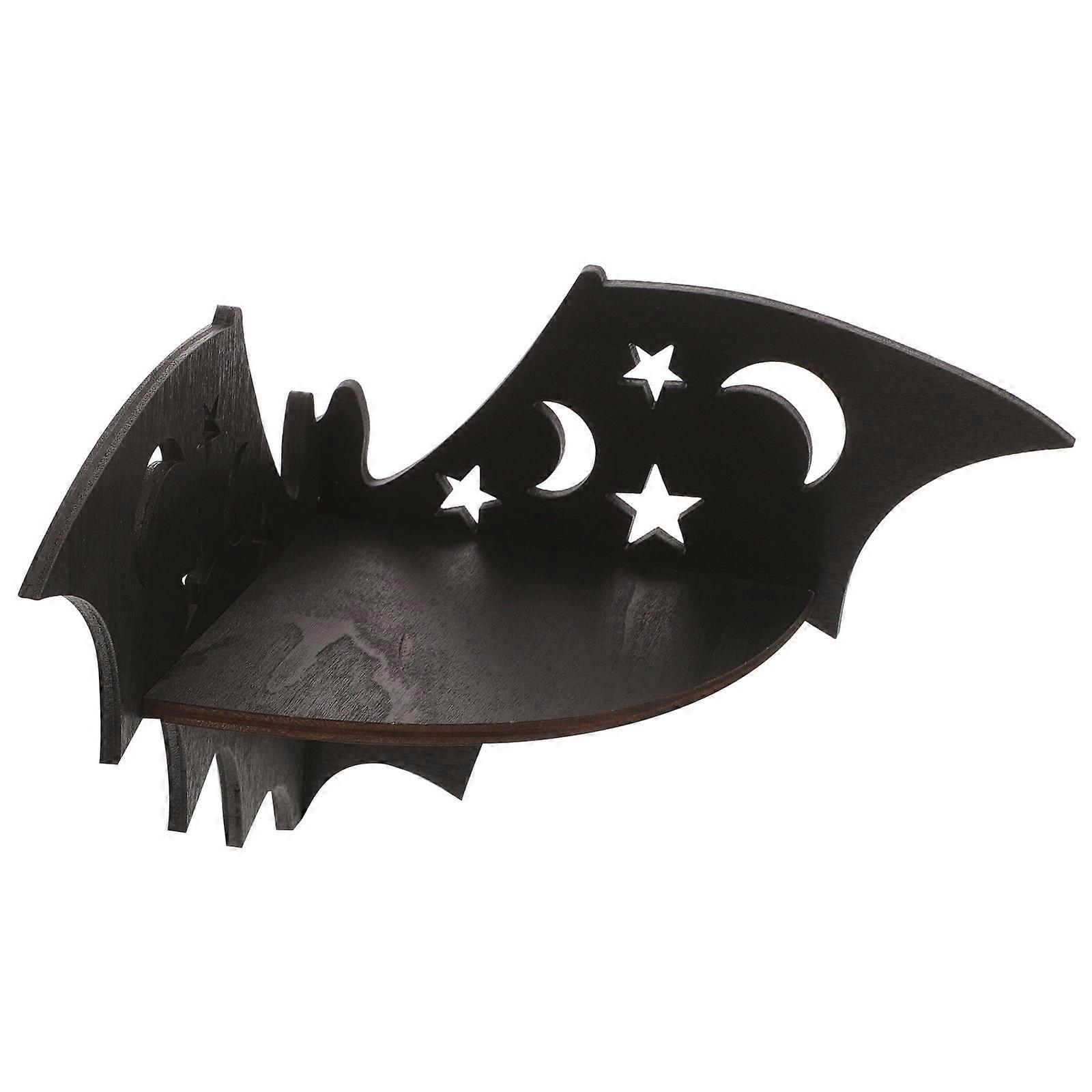 Wooden Bat Shaped Corner Shelf Floating Shelf For Bedroom Storage Solution 20X11.50X11.50CM Display 1Pack