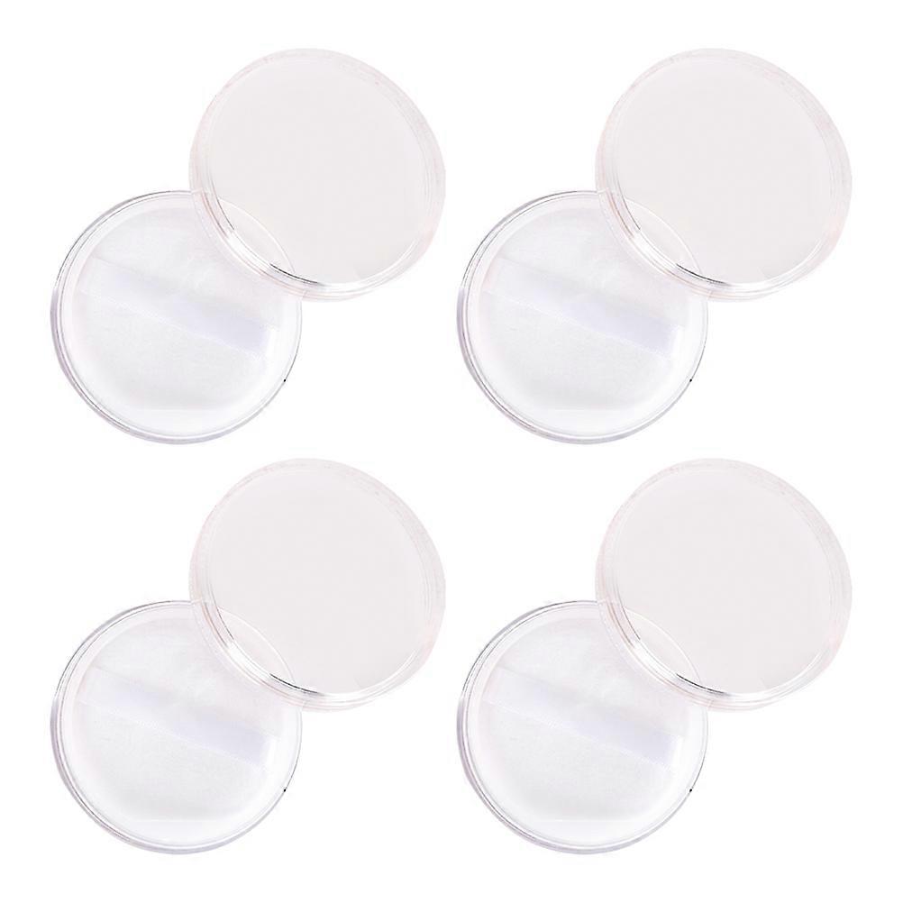 Portable Powder Box Empty Powder Container for Storage 4Pcs White Set