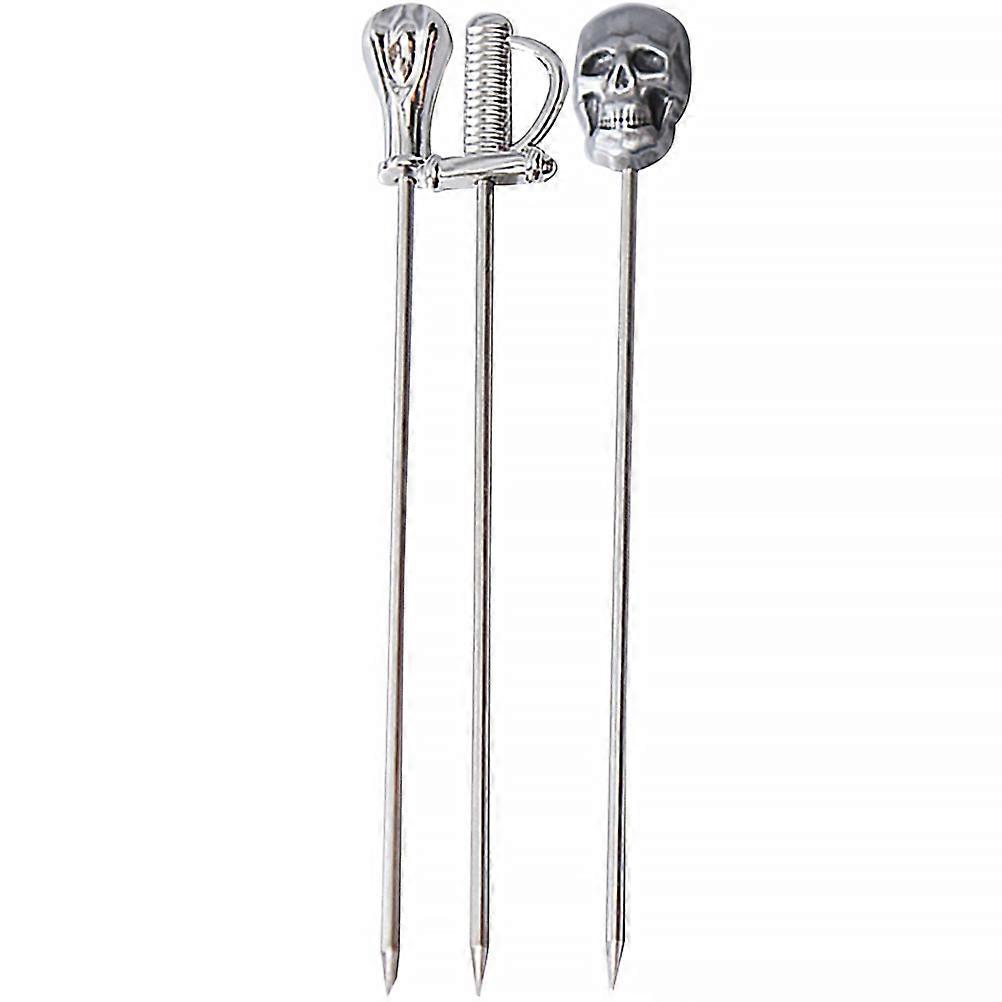 3Pcs in acciaio inossidabile che mescola eleganti stuzzicatori di frutta per varie feste, tra cui uso domestico ed eventi in spiaggia