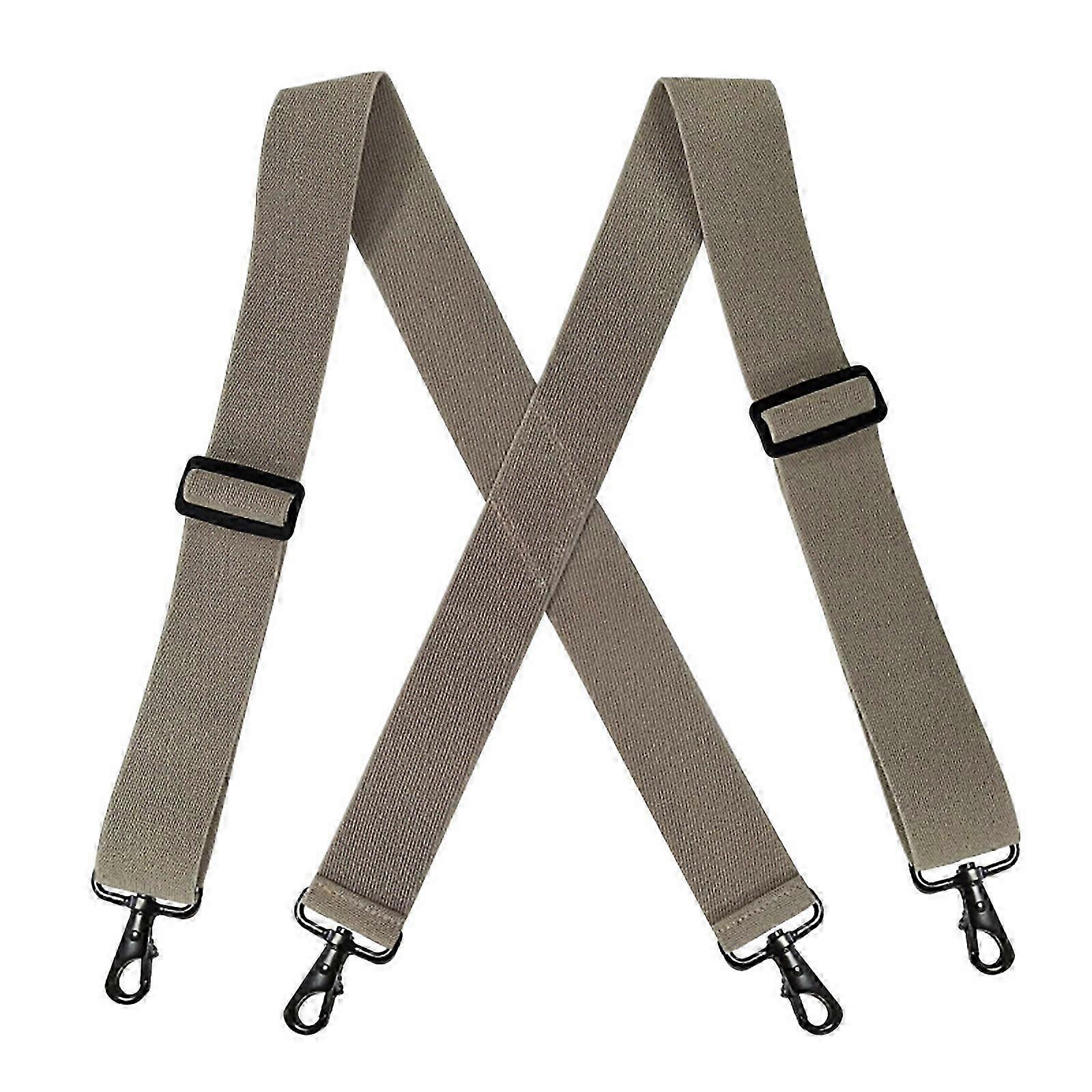 5cm Width Suspenders for Men Women with Quick Clip On Hook and Elastic Straps Adjustable Brace for Formal Trousers 34 military green