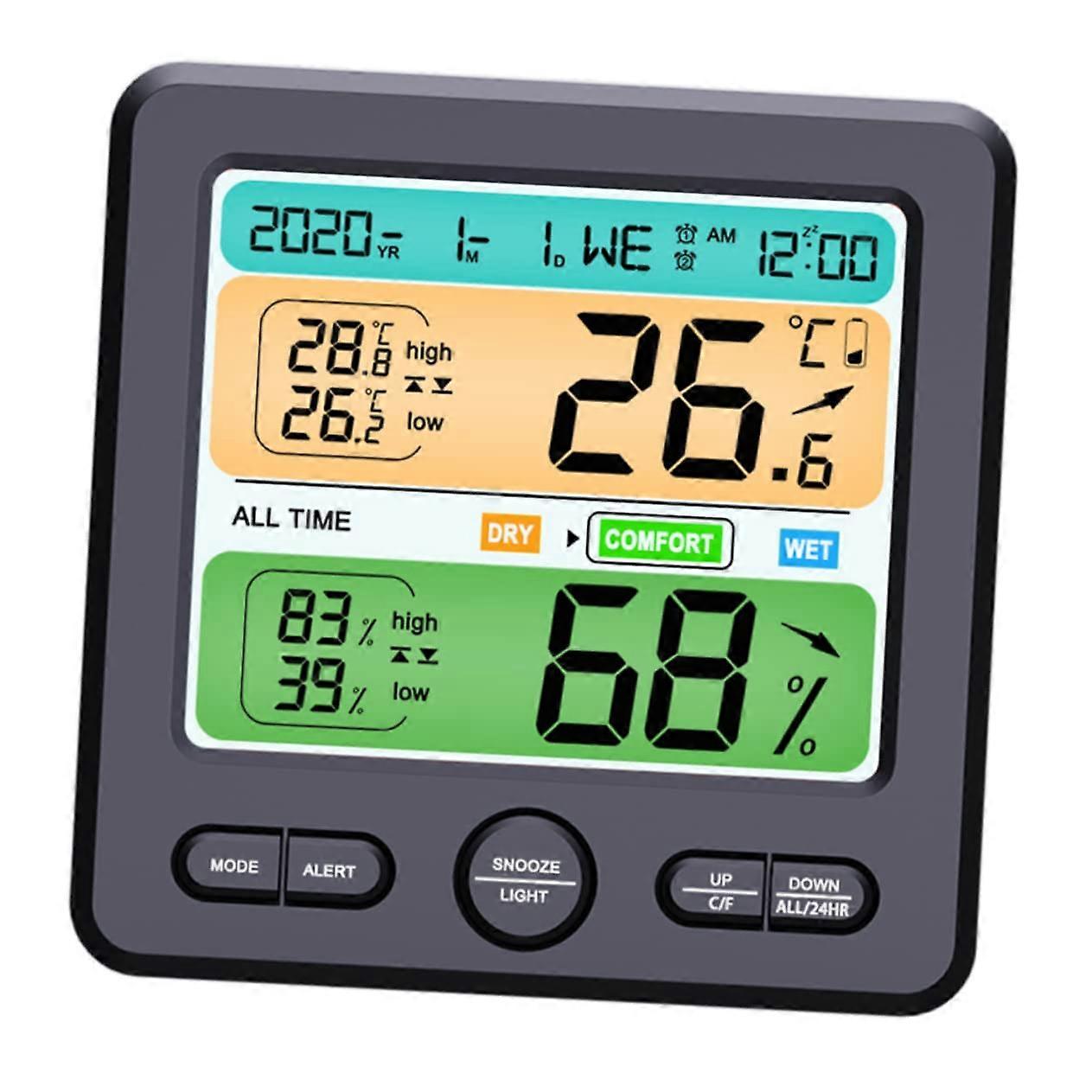 Wall-Mounted Hygrometer Digital Mini Clock for Outdoor Use, Humidity Meter for Reptiles, Waterproof Design