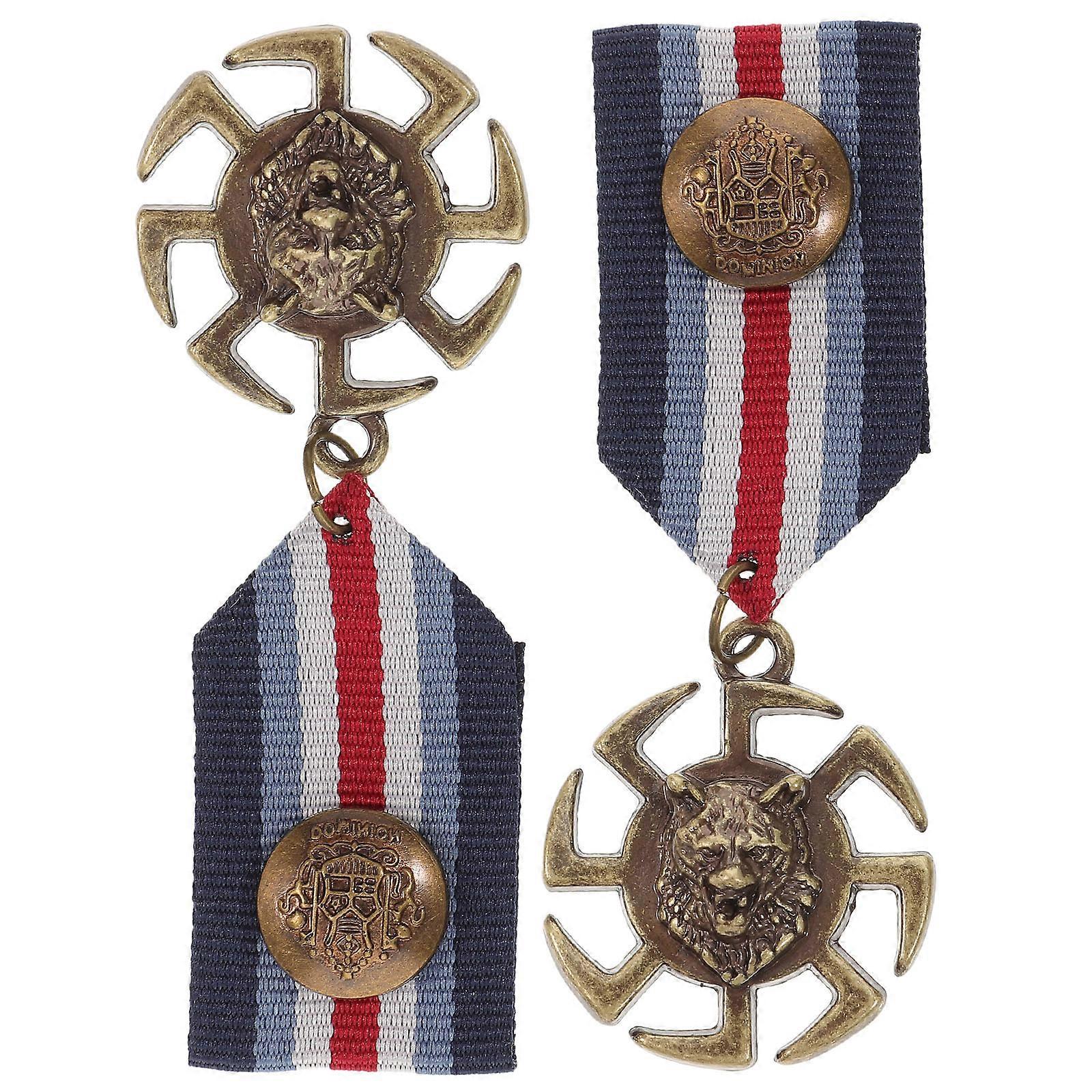 Navy Medal Shape Brooch Pins Game Rewards Props For Adults Competitions 8 Pcs