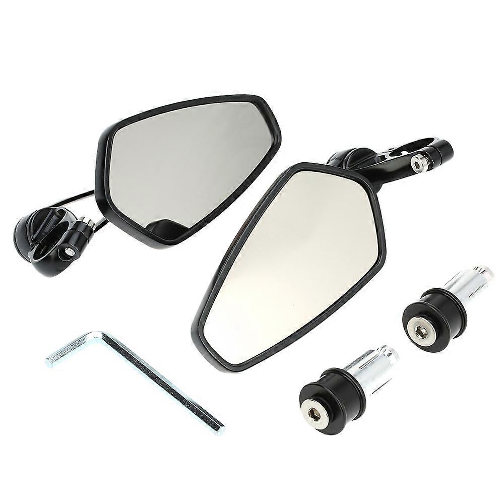 Pair of 7/8 Inch Motorcycle Handlebar Mirrors Universal Adjustable Rearview Side Mirrors