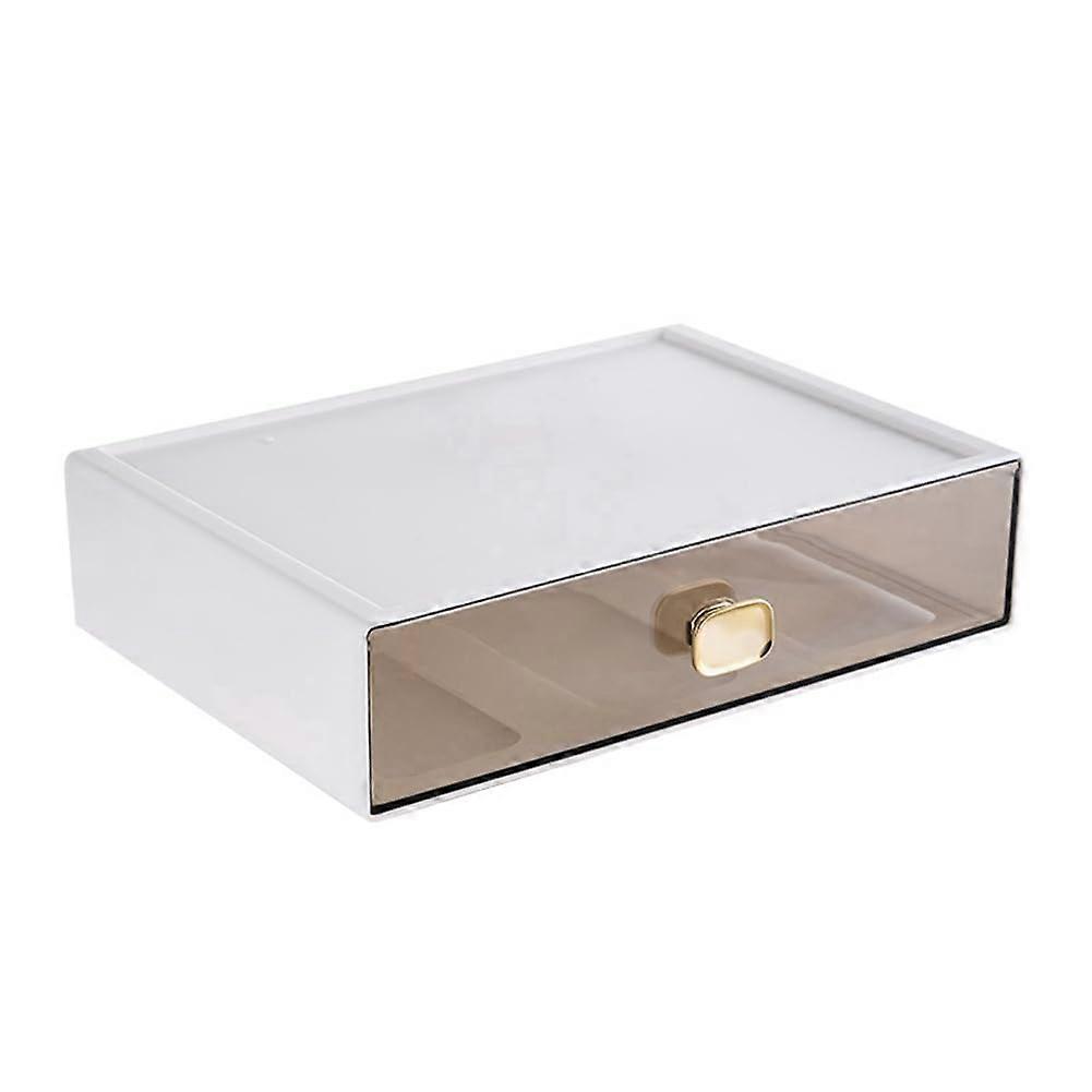 8017 Desktop Storage Box Transparent Multi-Stackable Organizer for Office Dorm Desk Drawer Writing Supplies