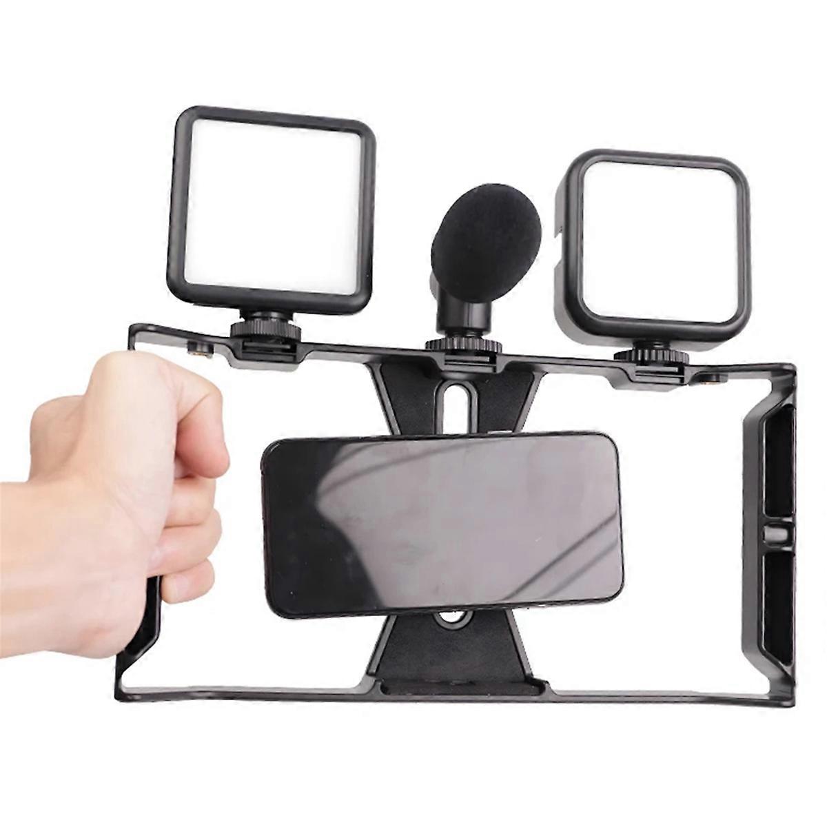 Universal Quick Release Smartphone Video Rig Kit for Cell Phone Stabilizer Gear Kit for Blogging Live Streaming