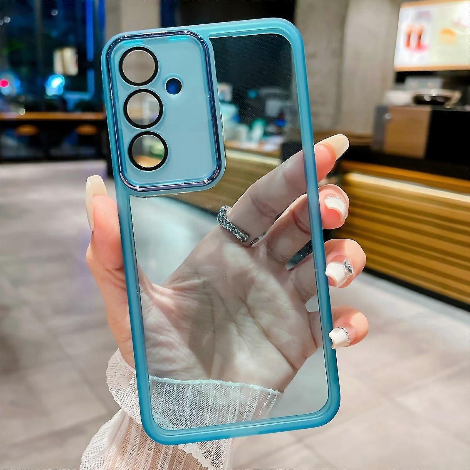 for Samsung Galaxy A03S Case Crystal Clear Shockproof Slim Bumper Camera Lens Protector Blue