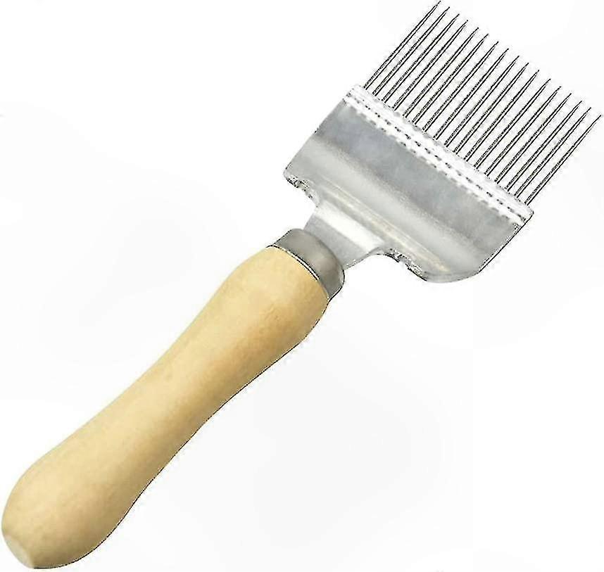 Beekeeping Tool Stainless Steel Honeycomb Fork Needle Brown 1pc