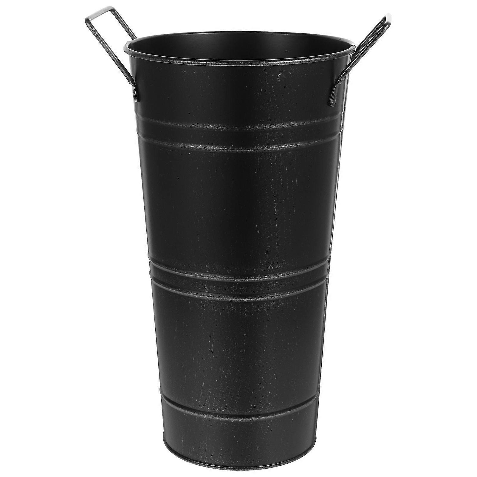 Rustikaler Blumenkrug Doppelgriffe Pflanze Blumenbehälter Blumengesteck Eimer