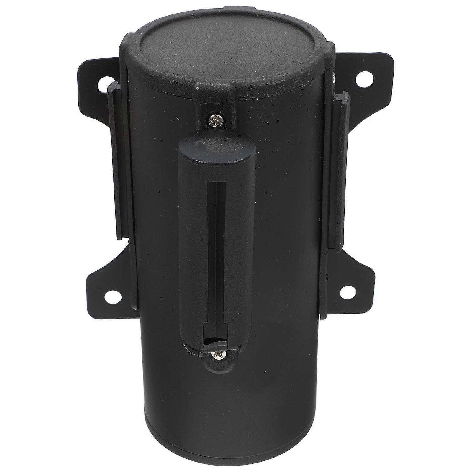 Wall Mount Retractable Belt Barrier for Hotels Indoor Use Polyester Black Elevator Maintenance 1Pcs