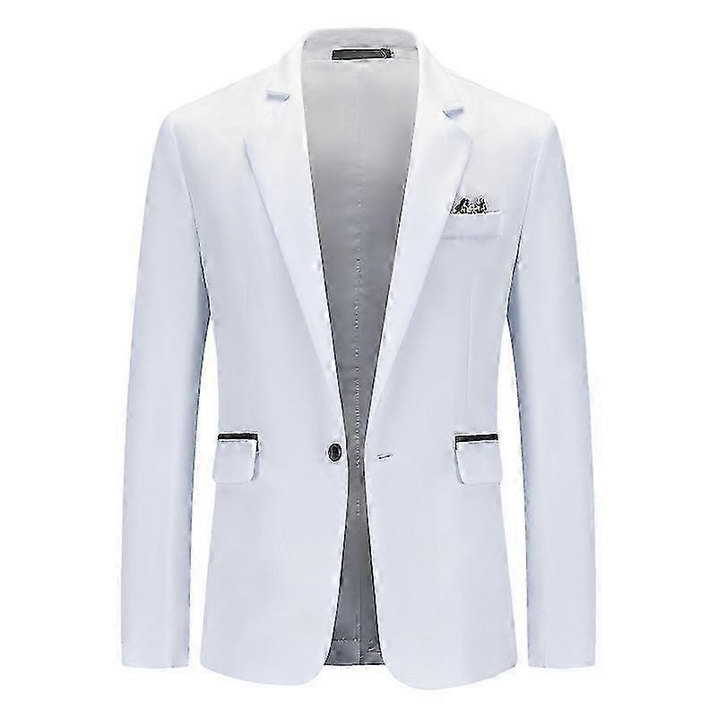 Men's Solid Slim One Button Fit Blazer Jacket