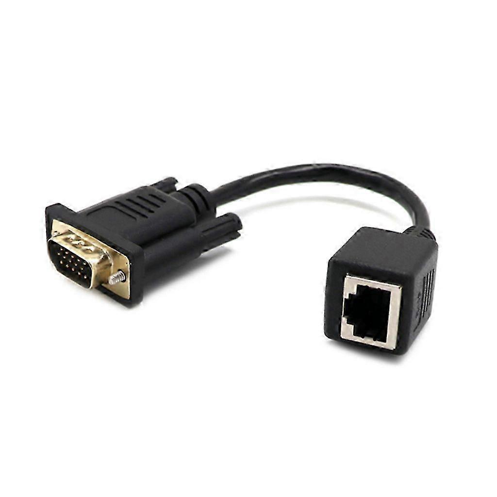 VGA to RJ45 Adapter Cable - Female/Male to Female Connector Extender for Network
