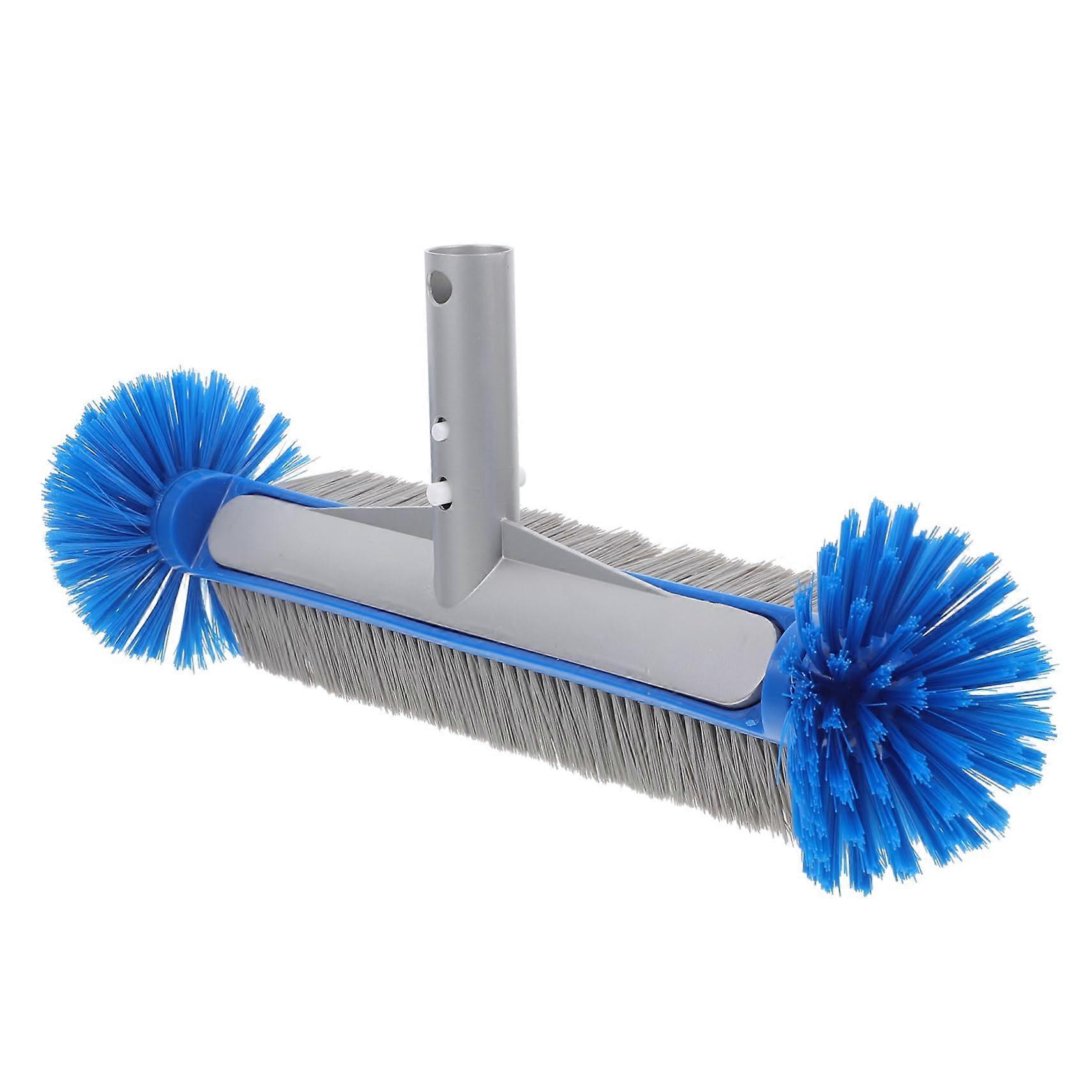 Ergonomic Pool Brush Heavy Duty For Pool Walls Tiles And Floors Aluminum Back Blue