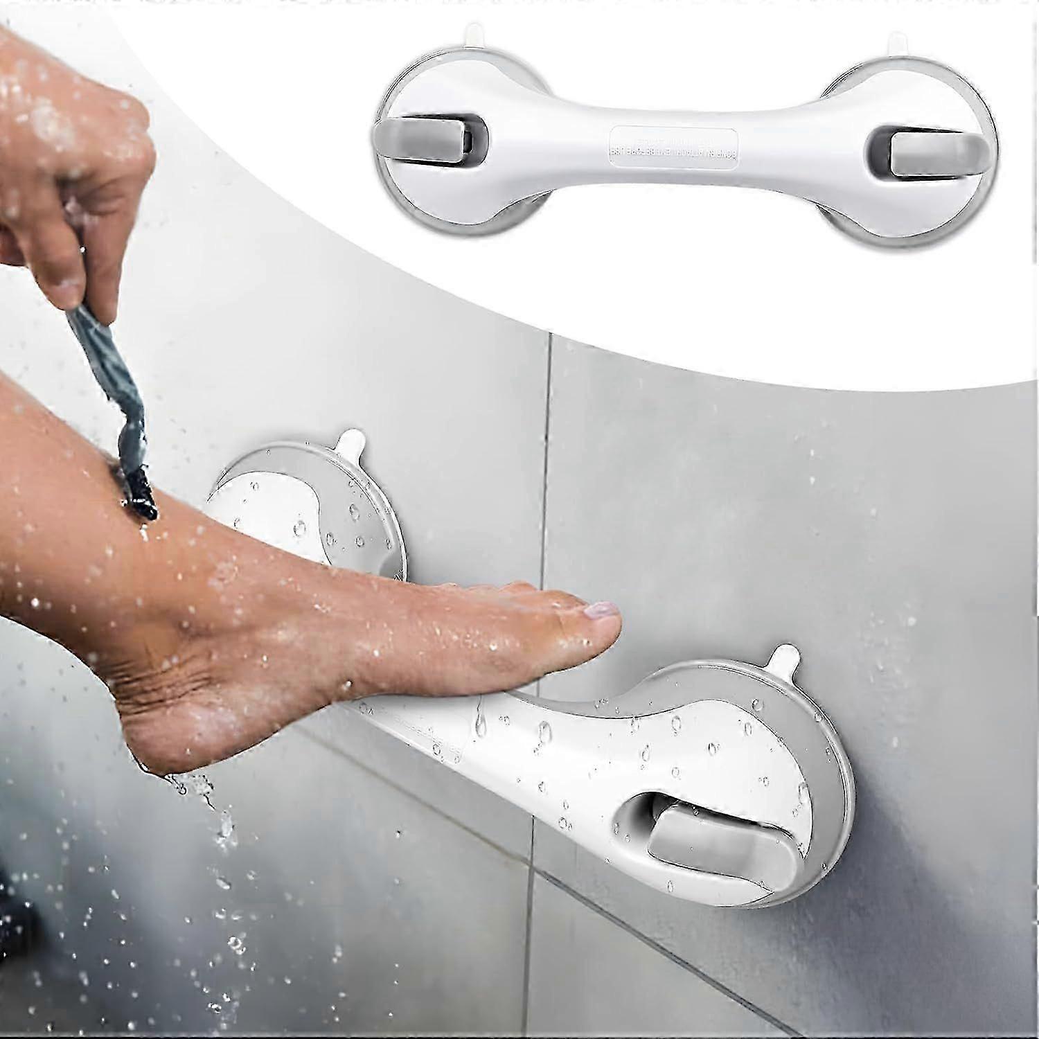 مسند قدم دش مثبت على الحائط - 12 بوصة مقعد باديكير غير قابل للانزلاق لحلاقة الساقين والقدمين ، كرسي الحمام