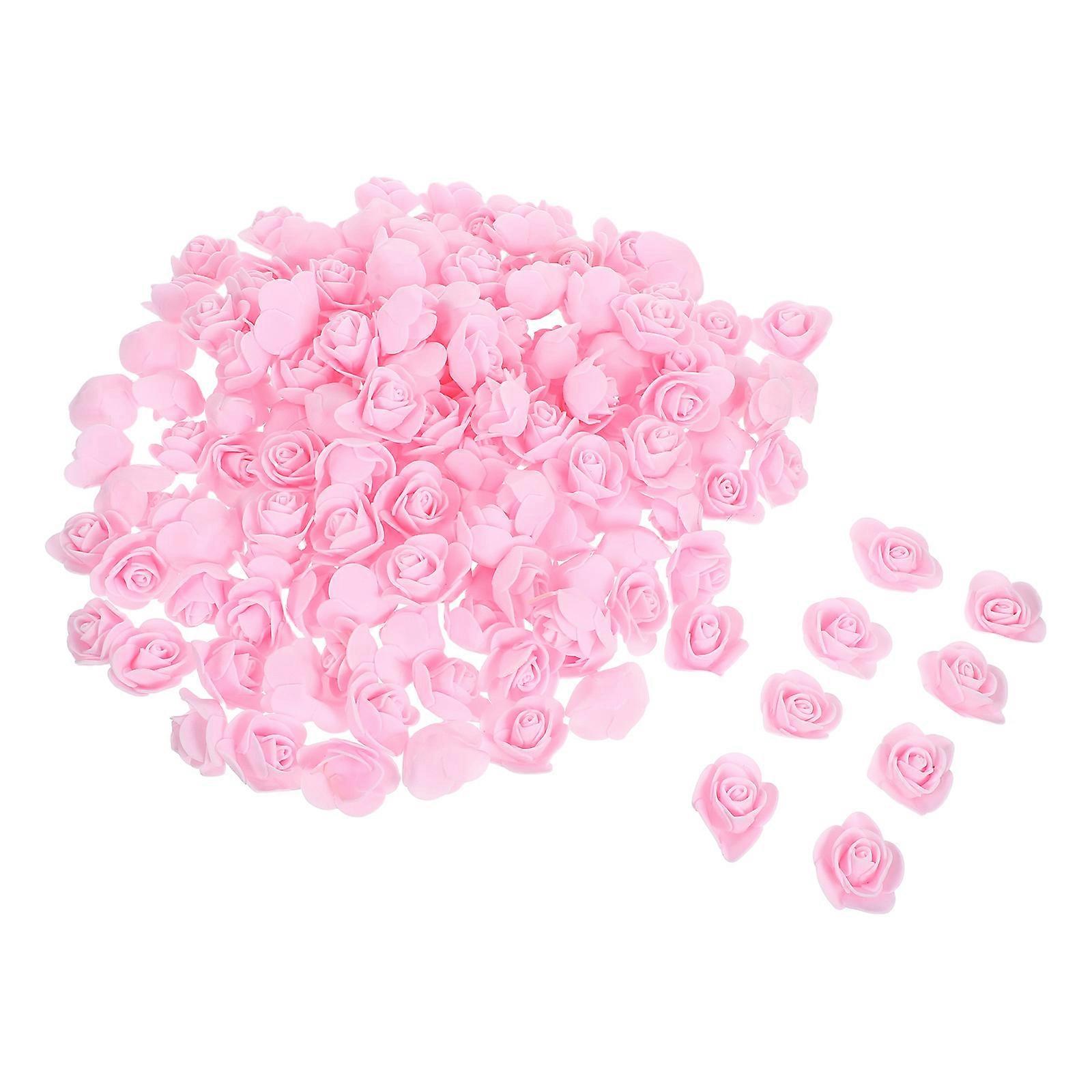 500PCS Simulation Rose Heads Decorative Wedding Centerpieces Mini Artificial Silk Roses Realistic Fake Flowers for Party Arrangements Pink