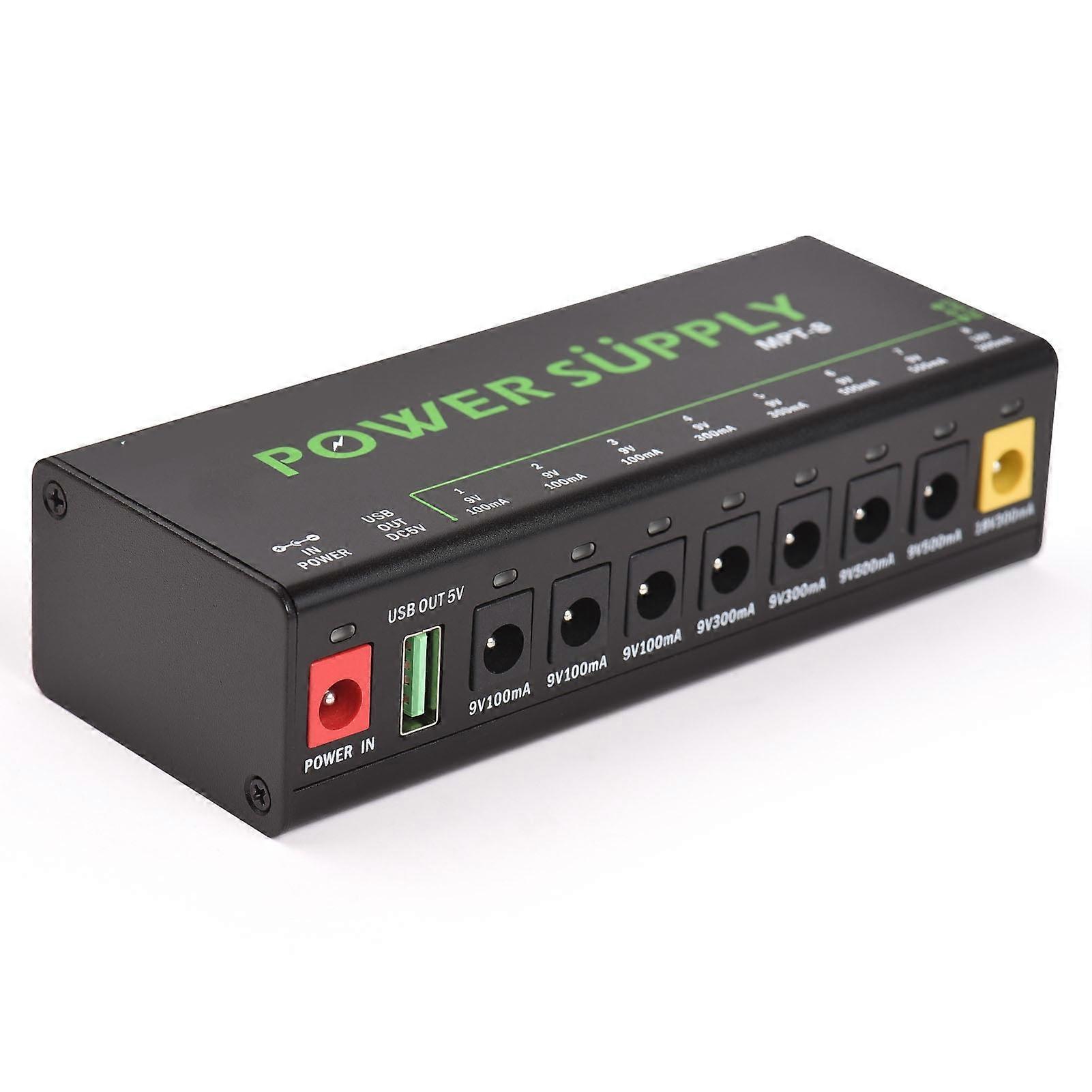 MOSKYO 8-Channel with Independent Short Circuit Protection LED Indicator Board Power Supply for Guitar Effect Pedal Other Portable Devices