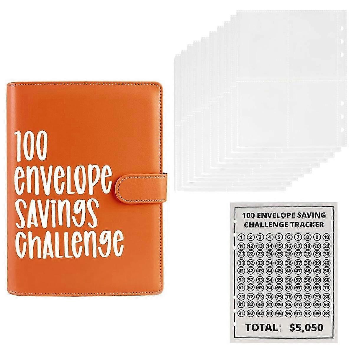 100 Envelope Challenge Binder - Fun & Easy Budget Book for Savings Challenges up to 5,050