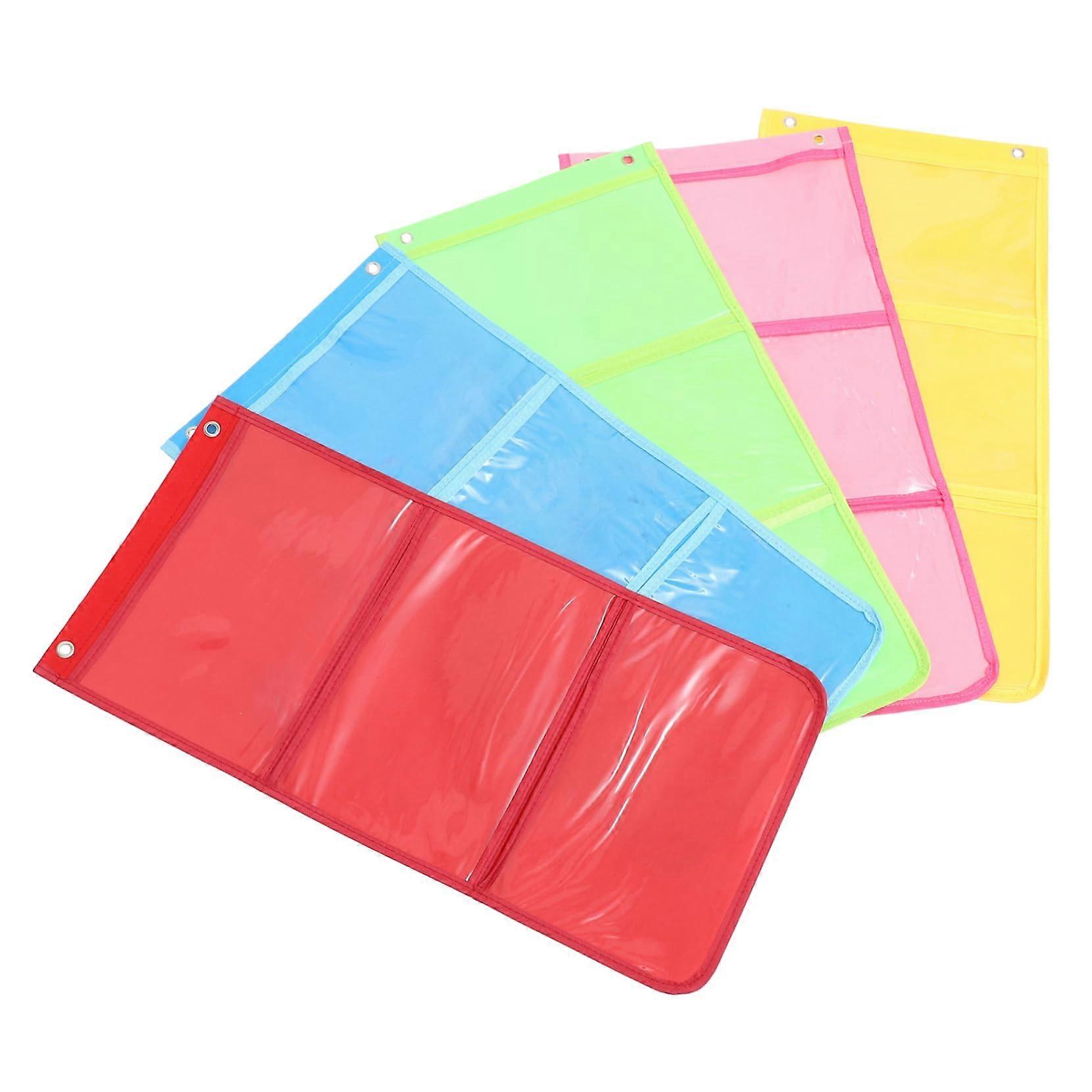 Hanging Painting Organizer 5Pcs, Artwork Display Bag, Lightweight Pouch for Kindergarten, Space Saving, Multiple Colors