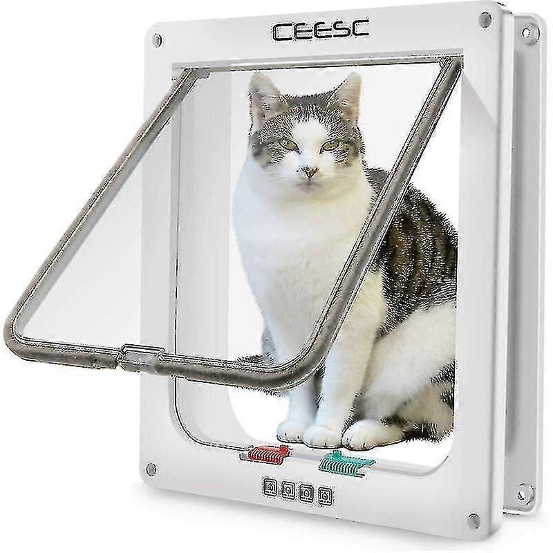 Large Cat Flap (external Size 28cm X 24.9cm), 4-way Locking Cat Fla...