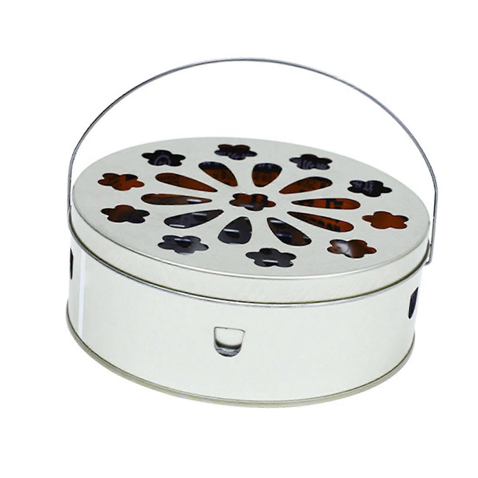 Iron Coil Incense Holder, Fireproof, Portable Aromatherapy Box with Handle