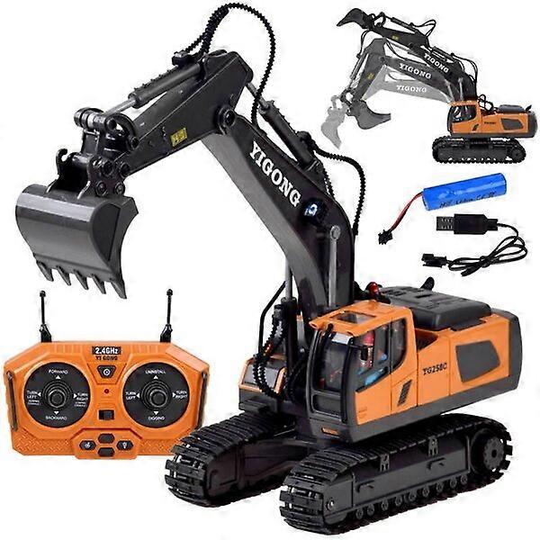 Radio-controlled excavator with 1200mAh battery and light and sound effects