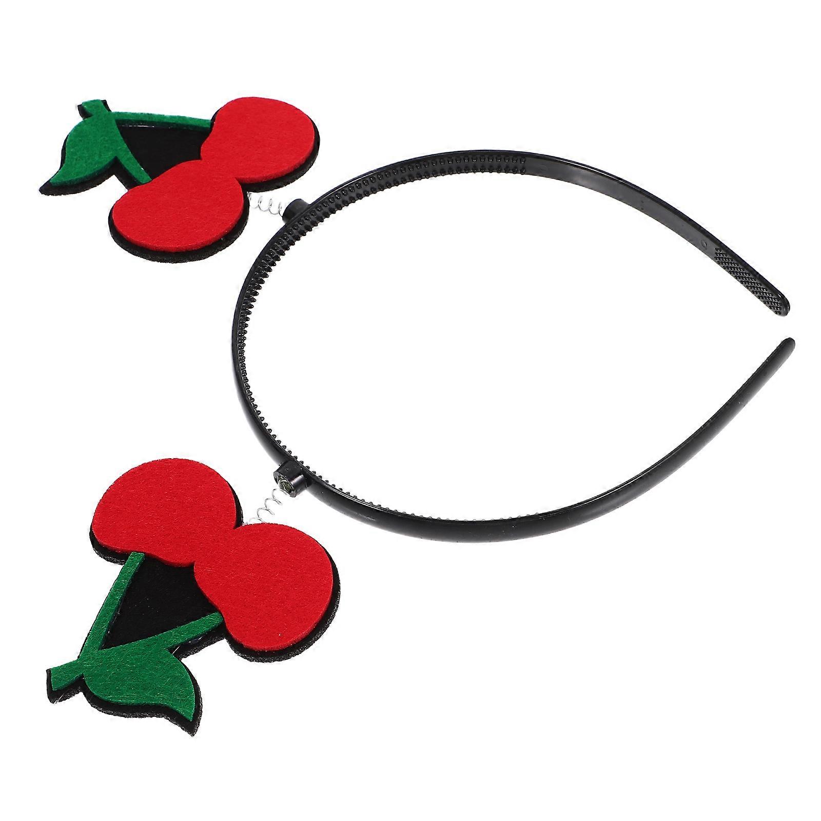 It sounds like you're describing a product listing for an **Elastic Cherry Headband**—likely used as a fun and whimsical hair accessory for costume