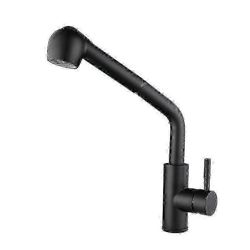 Black stainless steel kitchen faucet for durability, pull-out spray