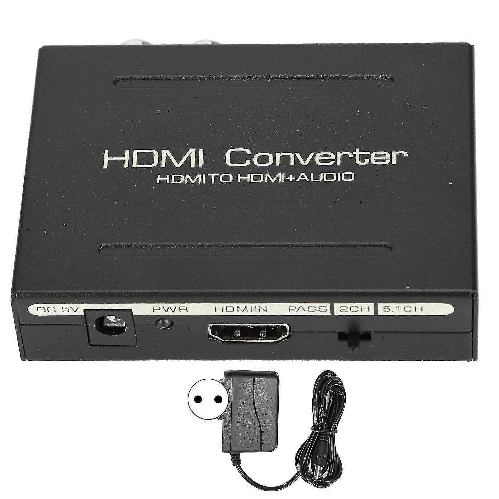 HDMI Audio Extractor HDMI to HDMI SPDIF Optical for RCA L/R Audio Adapter 100‑240V EU Plug 2025