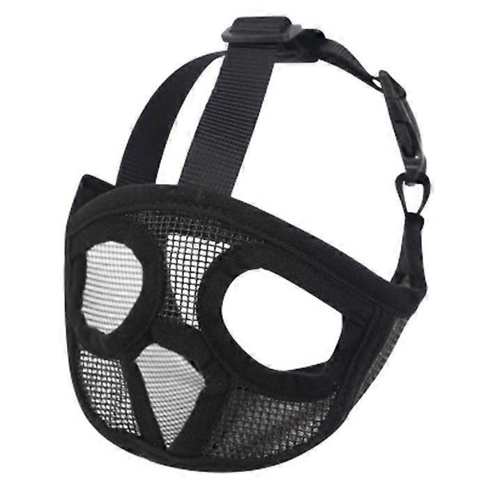 Short Snout Dog Muzzle - Adjustable Breathable Mesh Bulldog Muzzle For Barking, Biting,