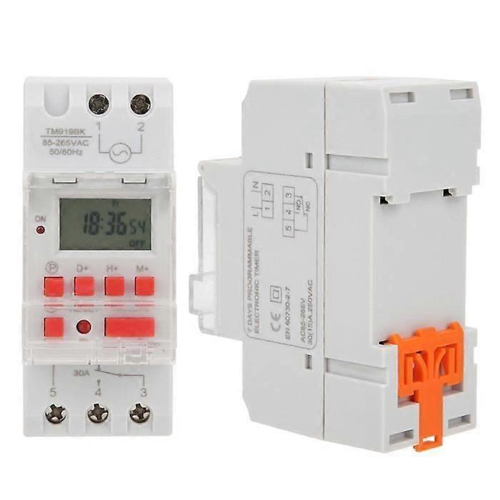 LIA Timer TM919BK 85~265V AC 30A LCD 7 Days Programmable Digital Switches