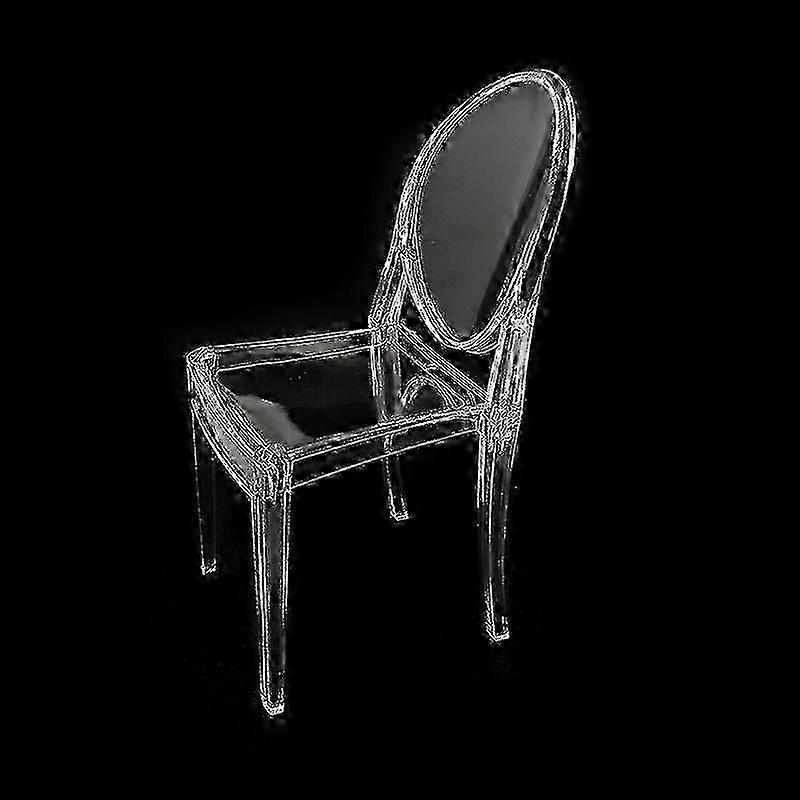 2025 2 mid-century plastic crystal dining chairs, leisure home chair models (transparent)