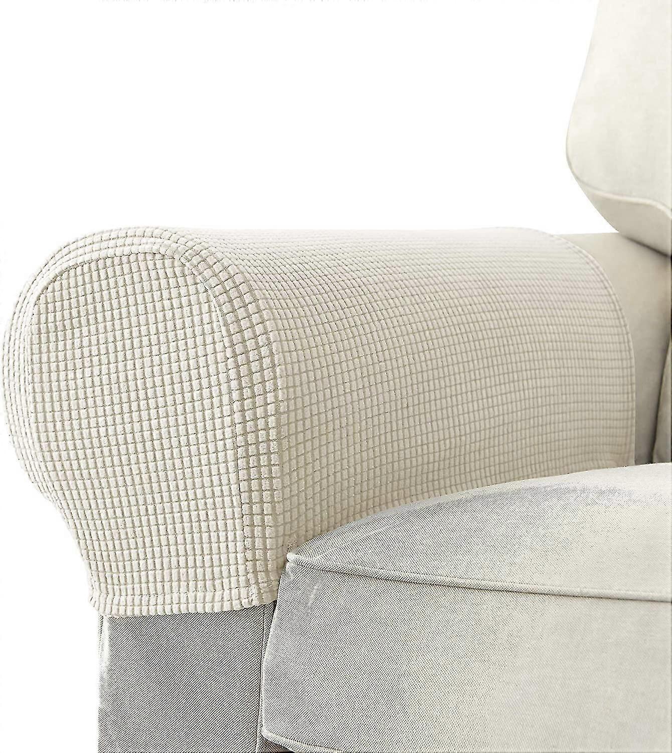 Set med 2 Jacquard Stretch Soffa Fåtölj Armrest Covers