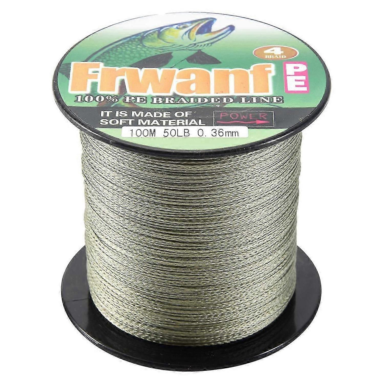 خيط صيد مضفر من البولي إيثيلين، 4 خيوط، 100 متر، 12 رطل، 5.0