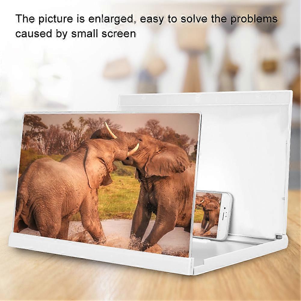 3D 14 Inch Foldable Screen Magnifier Amplifier for Smartphone White