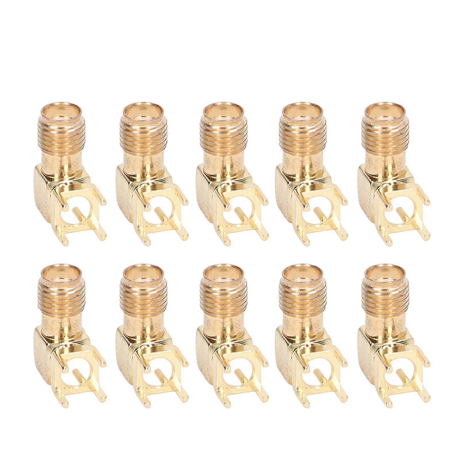 10Pcs RF Connector Panel Bent 90 Degree 4 Pin Antenna Base PCB Board End Coaxial Adapter SMAKWE