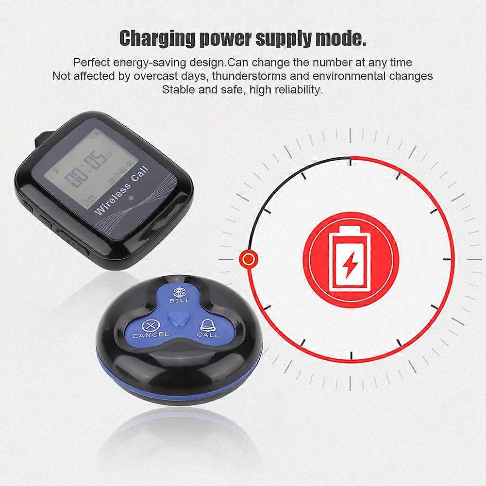 Restaurant Paging System CTW07 Receiver + 10 Black Blue CTT23 Pagers