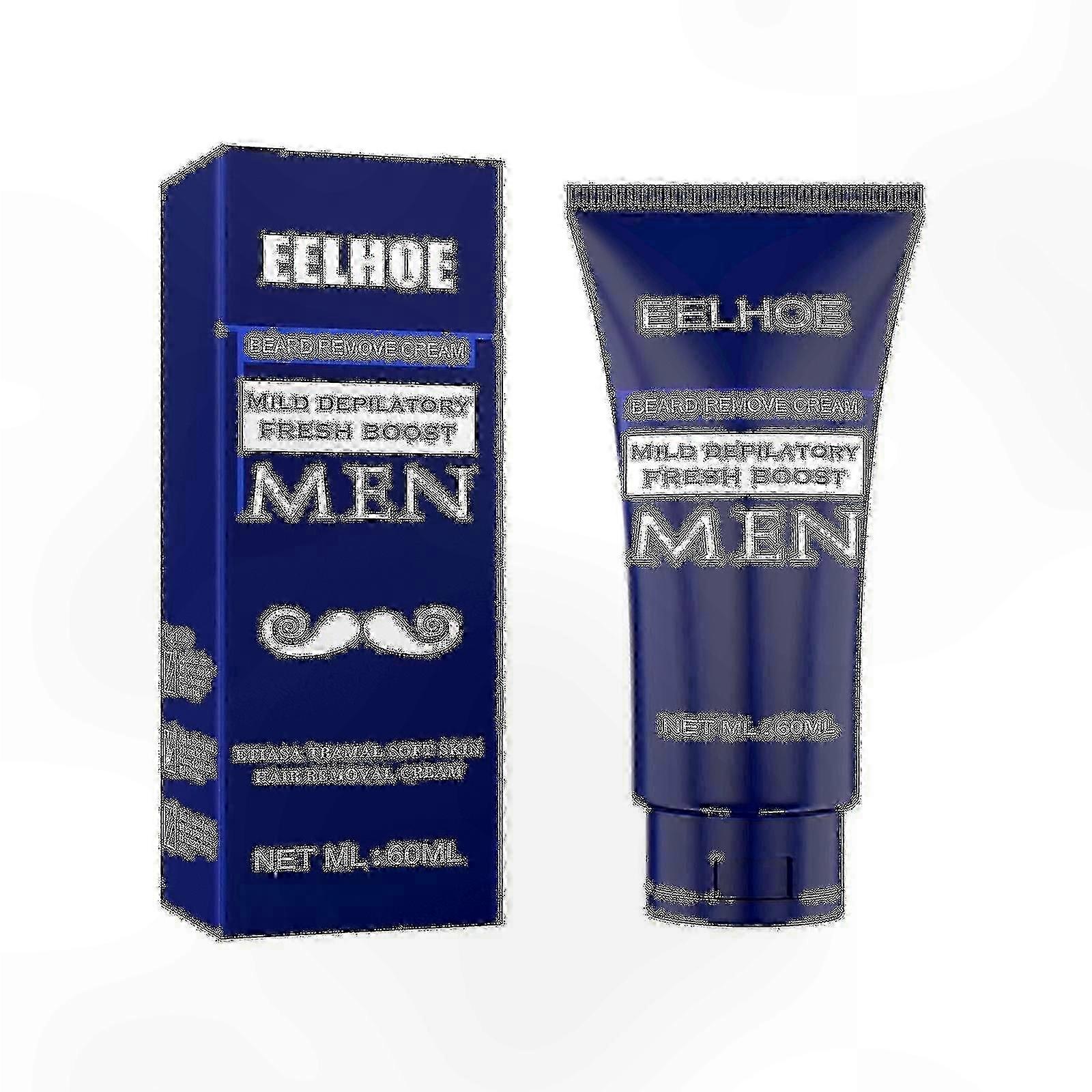 Mild Hair Removal Solution for Men Fresh Formula with Natural Ingredients for Beard and Mustache Depilatory Cream Gentle Paste