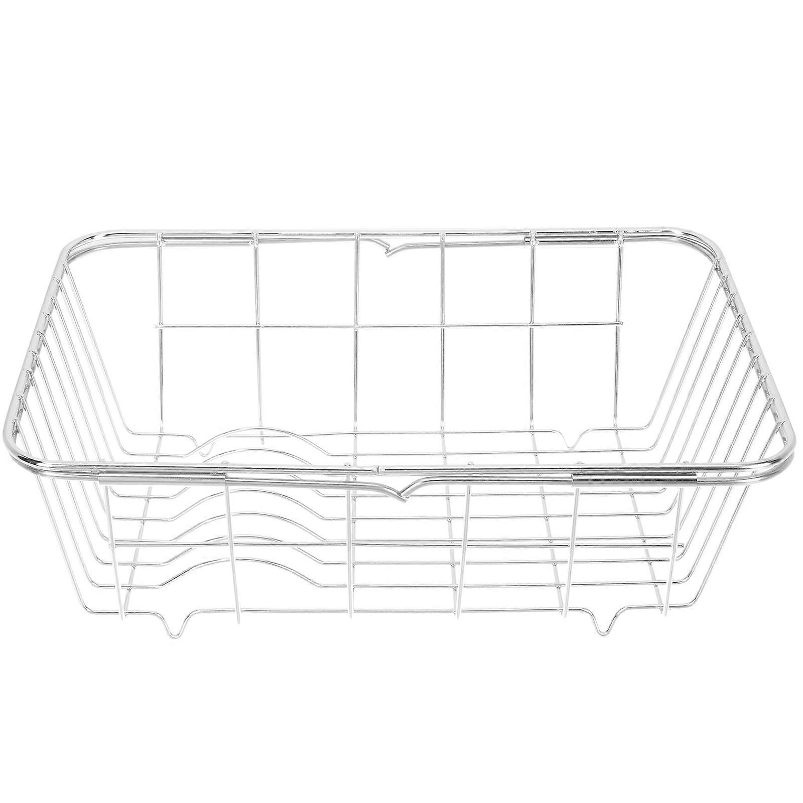 Silver Dish Rack for Kitchenware Storage with 4Pcs Stainless Steel