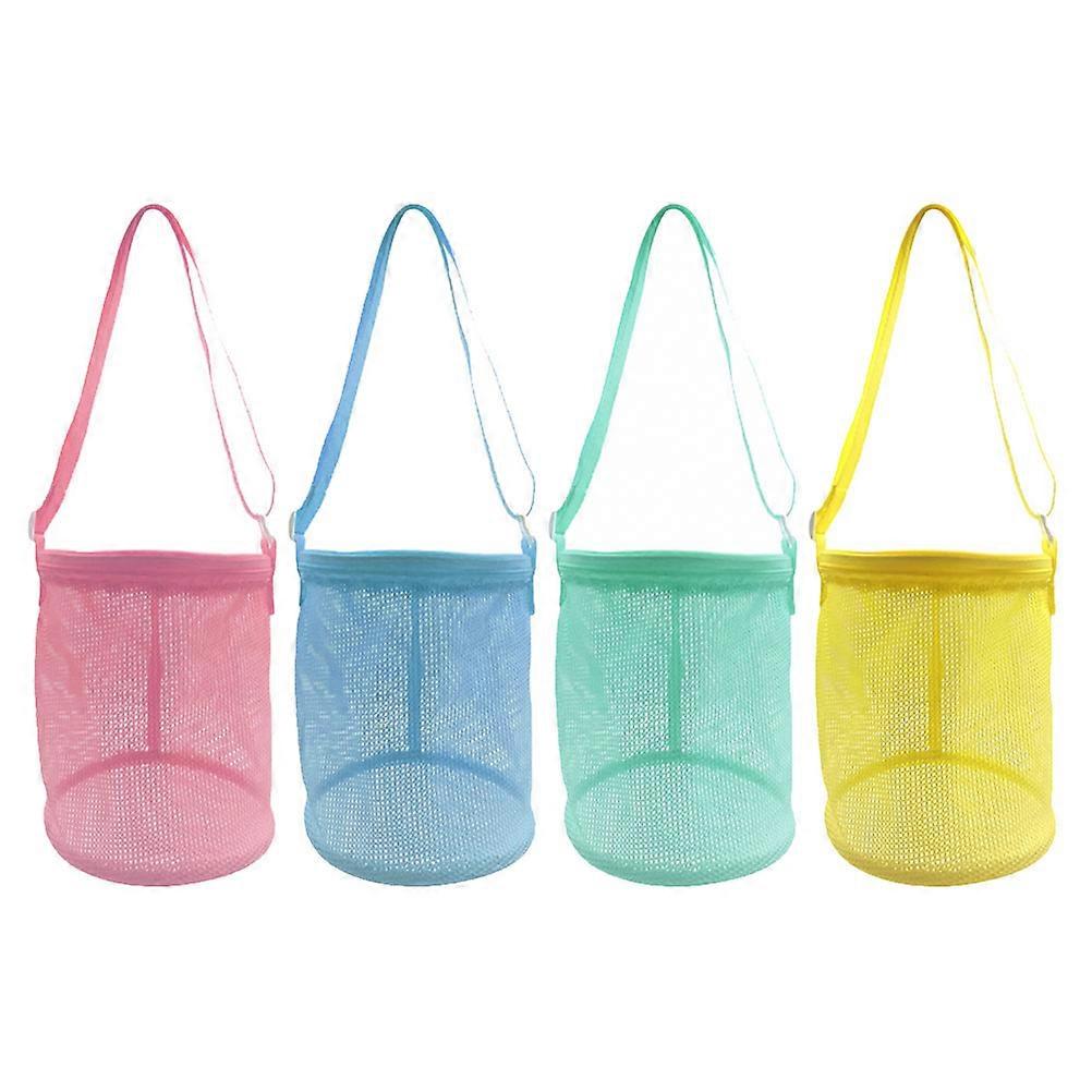 Children's Shell Collecting Mesh Bags for Storage 4Pcs Kids Beach Toy Shell Bags