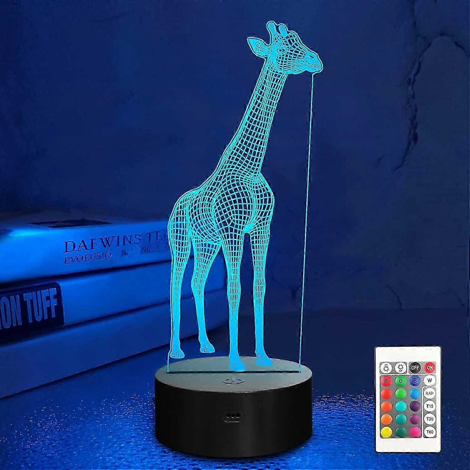 Giraffe 3D Lamp Night Light 3D Illusion lamp for Kids, 16 Colors Changing with Remote, Kids Bedroom Decor as Xmas Holiday Birthday Gifts for Boys Girl