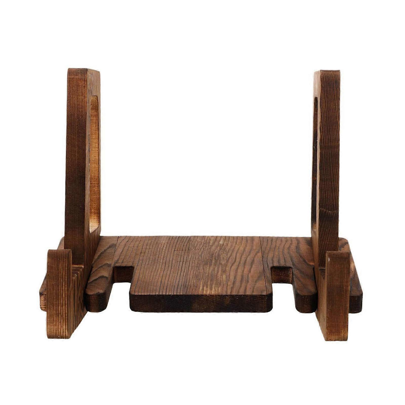 Solid Wood Kitchen Display Shelf With Nonslip Base Perfect For Cookbooks Reading Materials Storage Rack Multicolor