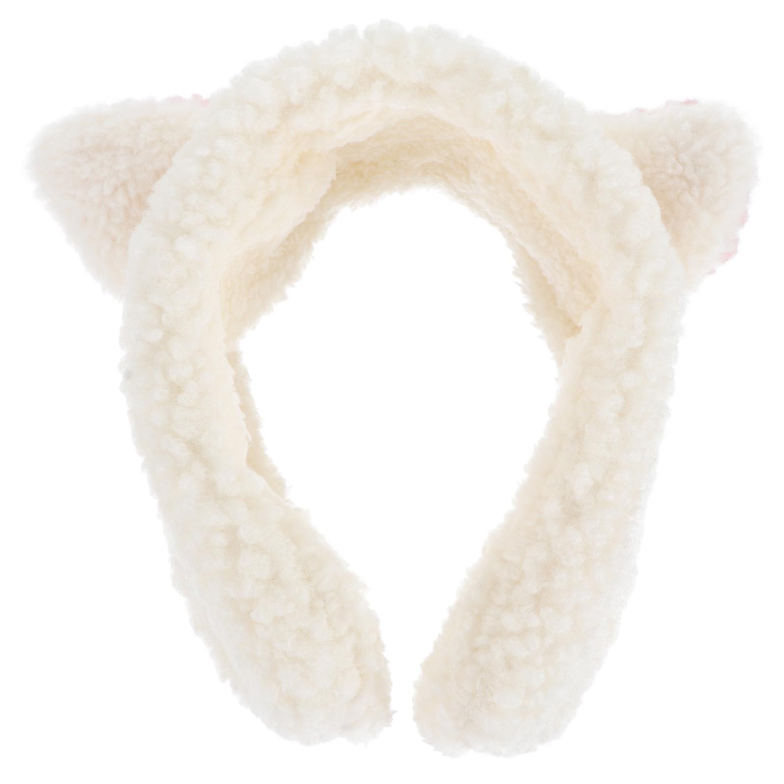 Wide-Brimmed Plush Headband for Winter Ear Protection with Cat Ear Design