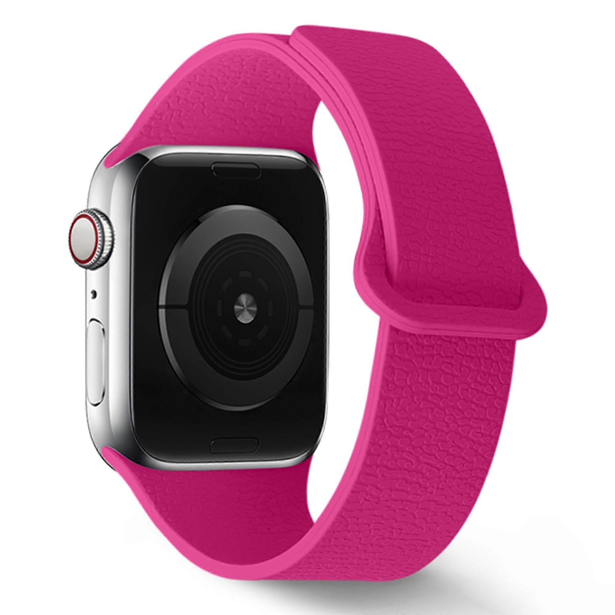 Watch Band For Apple Watch Series 10 9 8 7 SE 6 5 4 3 2 1 42mm 41mm 40mm 38mm Litchi Texture Magnetic Loop Silicone Strap