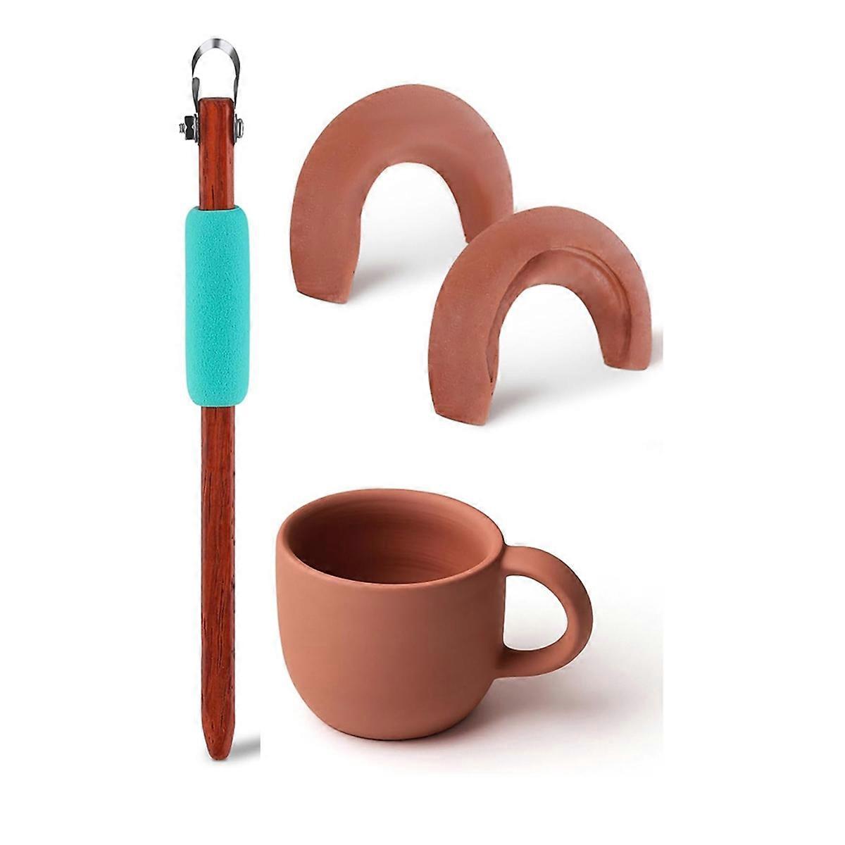Pottery Handle Making Tool Sculpture Carving Scraper Tool Pottery Modelling Shape for Cup Mug Utens